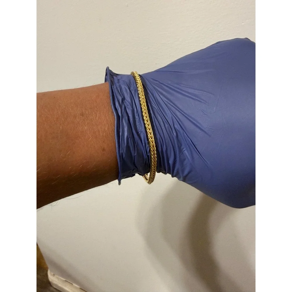 franco bracelet or ankelet gold filled 14k italy stamped 4mm 9 inch long